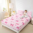 thumbnail image 4 of spefrowx Girly Pink Bow Print Queen Sheets for Teens, Kawaii Polka Dot Queen Sheet Sets, 4 Pieces, 1 Flat Sheet, 1 Fitted Sheet and 2 Pillowcases, 4 of 6