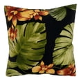 thumbnail image 2 of Tropical Leaf Design Outdoor Decorative Throw Pillow with Poly Filled Insert 17 x 17 Inch Navy Blue, 2 of 3