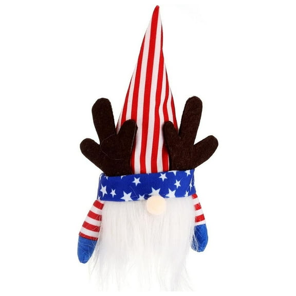 4th of July Patriotic Gnome Plush Elf Decorations Handmade Gnomes Plush American Stars and Stripes Scandinavian Tomte - Fourth of July Veterans Day Gift, Independence Day Table Ornament