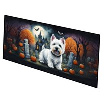 Westie Spooky Halloween Runner Mat 28x58 58 in x 28 in