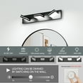 thumbnail image 4 of 3-Light LED Vanity Light, 24-Inch Bathroom Wall Sconce with Rotatable Heads, Matte Black Finish Modern, 4 of 10