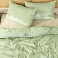 thumbnail image 3 of DecorAvenue Ultra Luxury Velevt Duvet Cover Set 3 Pc Comforter Cover Set for Home Decoration with Zip Closure no Filling Sage Green Color Twin XL Size 59" x 102" Inches, 3 of 6