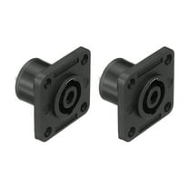 2pcs 4 Pole Speaker Jack Twist Lock,1.6 Inch XLR Speaker Panel Mount,Black