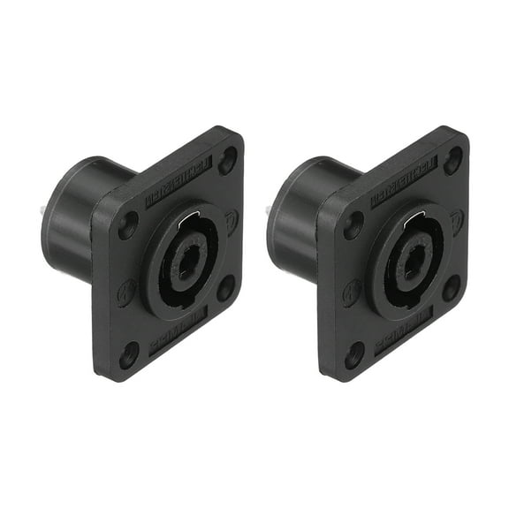 2pcs 4 Pole Speaker Jack Twist Lock,1.6 Inch XLR Speaker Panel Mount,Black