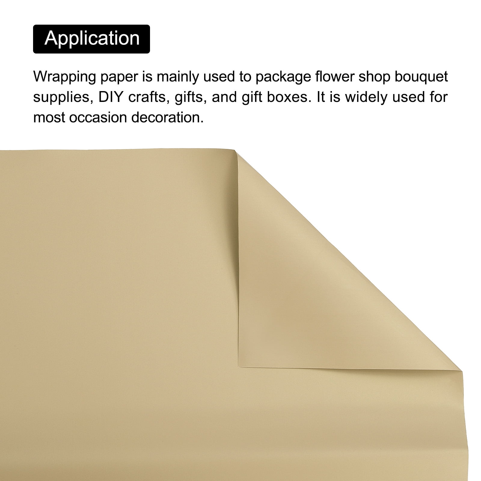 Pearlescent Film Flower Wrapping Paper 22.8x22.8 Inch Waterproof Beige Pack of 20