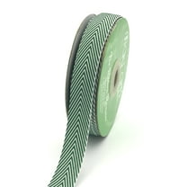 3/4 Inch Green & White Chevron Ribbon, 75 Feet Bulk Ribbon Roll