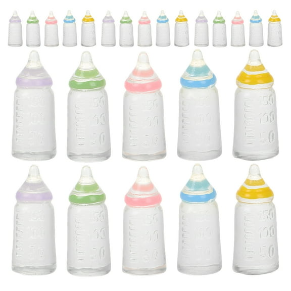 BESTYASH 50 Pcs Baby Bottle Party Favors Assorted Color Resin Decoration For Office Desk