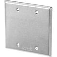 thumbnail image 1 of 2 Gang Weatherproof Metal Silver Blank Receptacle Box Cover, 1 of 1