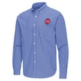 thumbnail image 2 of Men's Antigua Blue Detroit Pistons Ellis Woven Tri-Blend Button-Down Shirt, 2 of 3