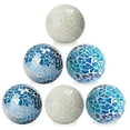 thumbnail image 4 of LAMIRO 3 in Decorative Orbs Glass Balls Set of 6,Mosaic Sphere Globe for Whole Housewares,Wedding/Birthday,Bowls,Vases Dining Table Centerpieces (White,Bright Blue,Ocean Blue), 4 of 7