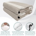 thumbnail image 4 of Quilts Twin Size Bedding Set, Brown Stripe Lightweight Quilted Comforter, Modern Minimalist Geomertic Striped Beige Soft Reversible Bedspread Coverlet with Pillow Covers for All Season, 68" x 86", 4 of 9