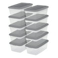 thumbnail image 1 of Sterilite Set of (10) 5.7 Liter Storage Box, Clear Plastic Storage Bins, Snap-on Lid, Grey, 1 of 6