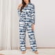 thumbnail image 2 of Balery Palm Tree Conjunto de Pijama con Estampado para Mujer, Conjunto de Dos Piezas con Manga Larga, Ropa de Dormir Suave con Bolsillos, Pijamas Cómodos-X-Large, 2 of 7