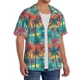 thumbnail image 2 of Fotbe Hawaii Palms Camisa Estampada de Manga Corta para Hombre, Casual de Verano, Estilo Playero, Sin Arrugas-Large, 2 of 5