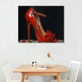 thumbnail image 2 of COMIO  High Heels Posters Woman Faded Red Dress Fashion Illustration Modern Home Wall Decoration Canvas Painting Posters And Prints Wall Art Pictures for Living Room Bedroom Decor, 2 of 4