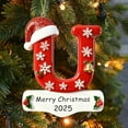 thumbnail image 4 of Personalized Initial Christmas Ornaments 2025 Custom Ornaments with Name, Personalized A-Z 26 Letter Ornament, 3D Acrylic Name Ornament for Christmas Tree, Xmas Gifts for Family Kids Friends U, 4 of 10