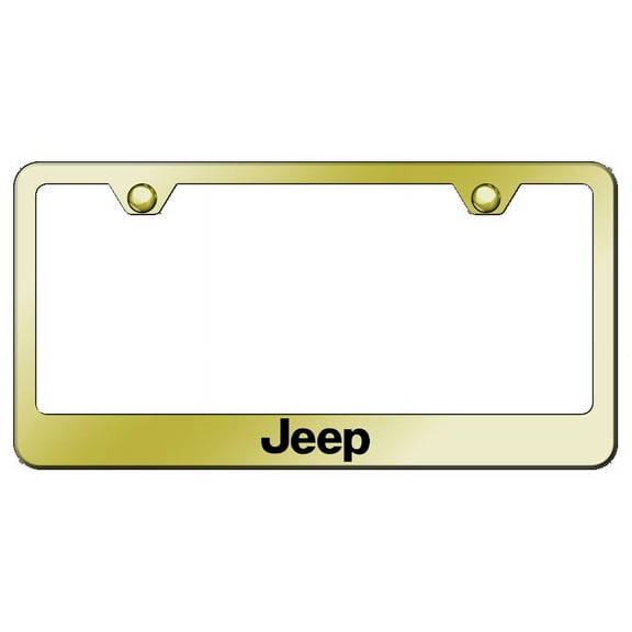 Jeep Laser Etched Logo Stainless Steel License Plate Frame (Gold)