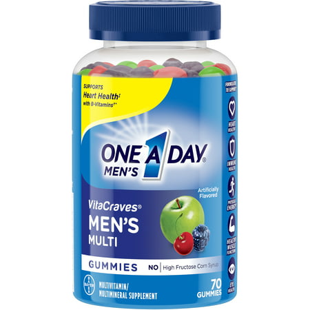 One A Day Men's VitaCraves Multivitamin Gummies, Supplement with Vitamins A, C, E, B6, B12, and Vitamin D, 70 (Best Vitamin B12 Supplement)