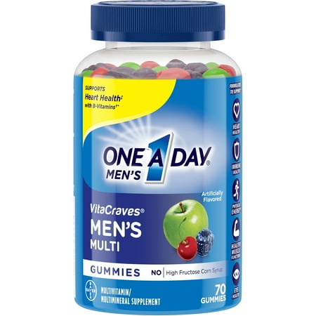 B 12 Gummy Vitamins One A Day Men's VitaCraves Multivitamin Gummies, Supplement with Vitamins A, C, E, B6, B12, and Vitamin D, 70 ct. ()