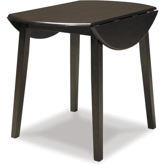 Round Dining Room Drop Leaf Table, Dark Brown