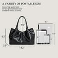 thumbnail image 6 of KAWELL Women Tote Bag Large Satchel Bag Stylish Hobo Handbag Shoulder Bags Casual Fashion Black, 6 of 6