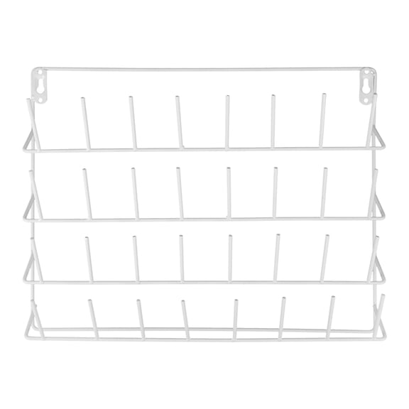 HAMPPLIES Large White Metal Thread Rack with Hooks for Wall Mounting, Bobbin and Thread Organizer Storage Solution