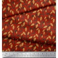 thumbnail image 1 of Soimoi Red Cotton Poplin Fabric Leaves & Clover Floral Print Fabric by the Yard 42 Inch Wide, 1 of 3