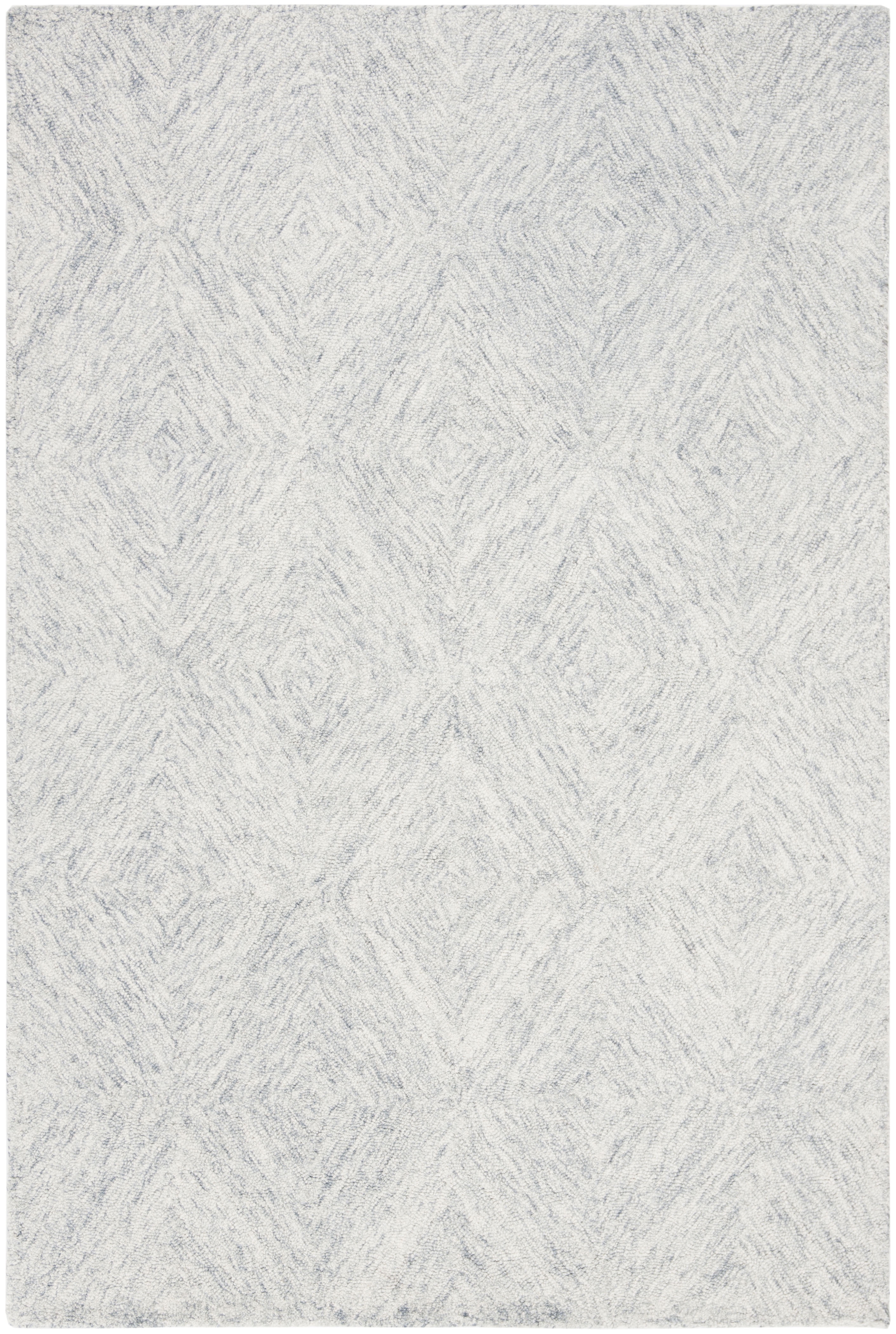 SAFAVIEH Abstract Summer Geometric Wool Area Rug, Silver, 4' x 6'