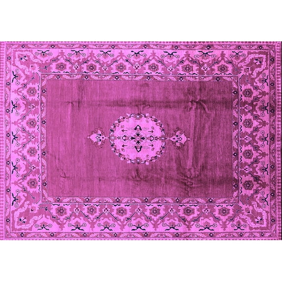 Ahgly Company Indoor Rectangle Oriental Purple Industrial Area Rugs, 5' x 7'