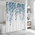 thumbnail image 5 of Eucalyptus Leaves Shower Curtain Set - Small 36" x 72" Washable Bathtub Curtain with 12 Hooks, Light Blue Summer Botanical Weeping Waterproof Fabric Stall Shower Curtains for Bathroom/Bathtub Décor, 5 of 6
