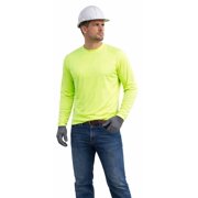 2 Pack-Hi Vis Green Long Sleeve Work Safety High Visibility T-Shirt Size:Large