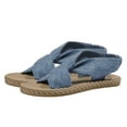thumbnail image 2 of Under $15 Sandals Women, Xunlbb Sandals Women Wear Straw Linen Roman Sandals Elastic Flat Women's Shoes In Summer(Blue,Size:39), 2 of 5