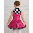 thumbnail image 6 of iiniim Girls Sequin Racer Dress Checkered Speed Race Car Driver Jumpsuit Sparkle Racing Clothings Hot Pink 10, 6 of 7