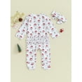 thumbnail image 4 of Bslissey Newborn Baby Girls Christmas Footies Jumpsuit Santa Print Long Sleeve Zipper Rompers with Headband Infant Casual Playsuit Cute Outfits 3M 6M, 4 of 9