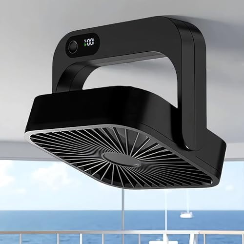 Magnetic Cruise Ship Approved Fan, 5000mAh Battery Operated Portable Fan with 5 Speeds, Magnetically Sticks on Cabin Ceilings and Walls, Cruise Essentials 2026 - Black