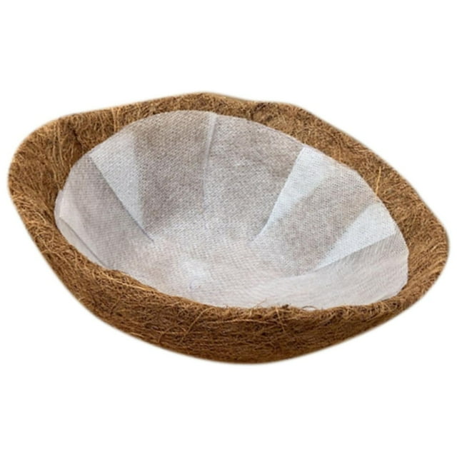 kurtrusly Non-woven Coco Liner Hanging Basket for Beautiful Flower Planting Brown 45cm 1Set