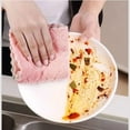 thumbnail image 4 of 20/1 piezas de toalla de microfibra de doble capa, paños de limpieza de vellón de coral súper absorbentes, paños de cocina antiadherentes, paños de cocina, trapo para fregar, 4 of 5