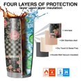 thumbnail image 7 of 20 Oz Pioneer Flower Coffee Tumbler Double Wall Insulated Stainless Steel Water Bottle | Metal Reusable Thermoses Flask with Cup Cap | Leak & Sweat Proof with Anti-Dust Lid, 7 of 7