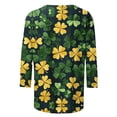 thumbnail image 4 of St. Patrick's Day Shirt for Women Vintage Shamrock Graphic T-Shirt 3/4 Sleeve Crewneck Loose Fit Festival Apparel Irish Clover Print Holiday Celebration Tops, 4 of 5