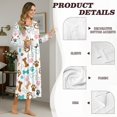 thumbnail image 5 of Tutolipy Dog Paw Printed Nightgowns for Women Bone Printed Sleepwear Long Sleeve Nightshirts V Neck Loungewear for Home, L, 5 of 6