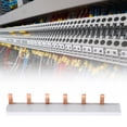 thumbnail image 3 of Wire Terminal Block Bus Bar Combing Pure Copper High Current Carrying Capacity 63A Rated Current 230-415V Rated Voltage with Shell for Schools Hospitals Hotels Homes, 3 of 7