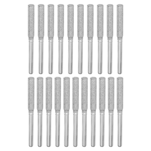 Uxcell 3/16" Diamond Chainsaw Sharpener Sharpening Stone Grinding File, Silver 21 Pcs