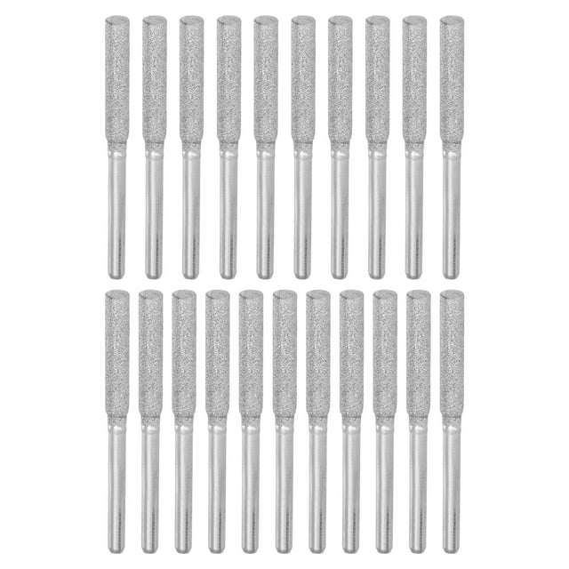 Uxcell 5/32 pulgadas afilador de motosierra de diamante piedra de afilar, plata 21 piezas