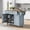 Blue, variant on HICOMILA Kitchen Island Cart with Drop Leaf, Rolling Kitchen Island on Wheels with Storage Cabinet, Rubber Wood Countertop, 5 Drawers & Cabinet Door Storage Racks, Black