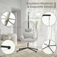 thumbnail image 7 of LHBcraft Indoor/Outdoor Wicker Swing Egg Chair Hammock Hanging Chair Nest Basket with Stand, UV Resistant Removable & Washable Cushions,350LB Capacity for Bedroom, Balcony and Garden (BE-LG), 7 of 7