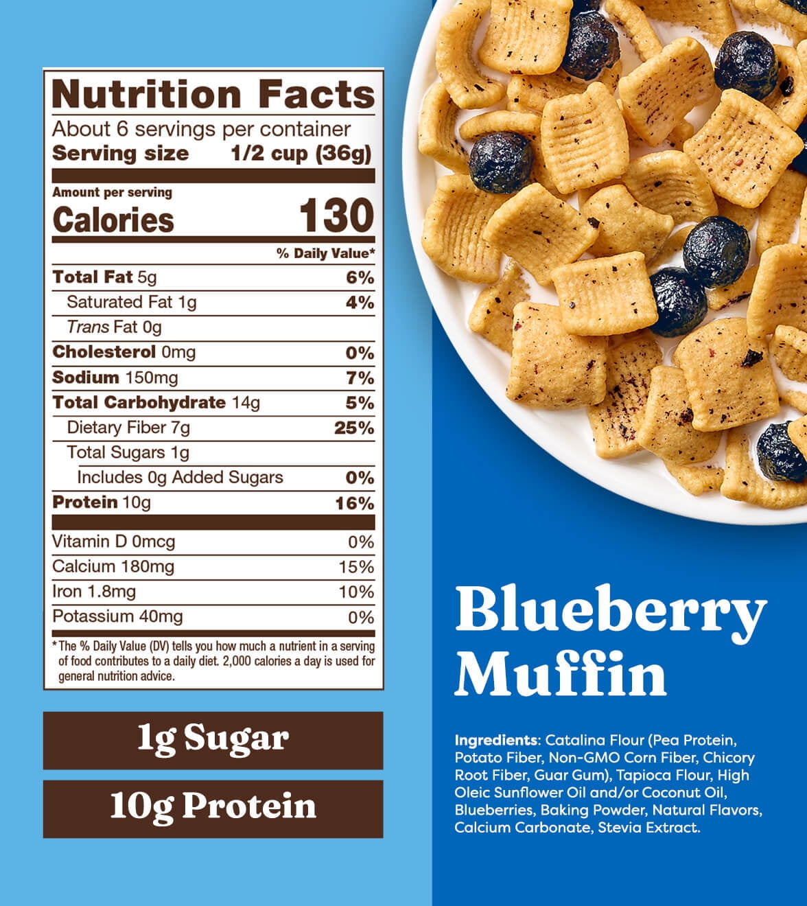 Pack of 6, Catalina Crunch Blueberry Muffin Cereal, 8 oz