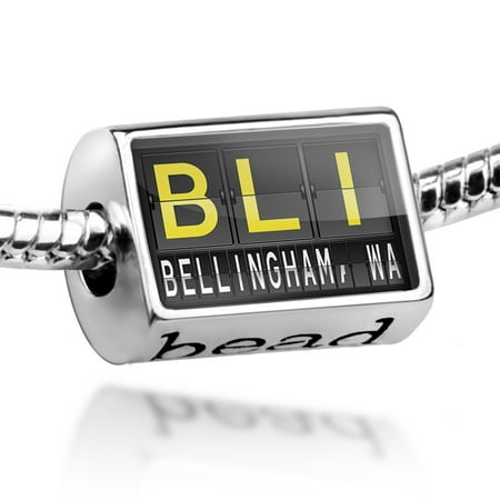 Bead BLI Airport Code for Bellingham, WA Charm Fits All European