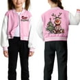 thumbnail image 5 of Staki Kids Jackets Kids Christmas Jacket Girls Baseball Jacket Boys Fall Outwear(Pink,3-4 Years), 5 of 7
