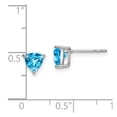 thumbnail image 4 of Auriga 14k White Gold Trillion Blue Topaz Solitaire Stud Earrings for Women, 4 of 6