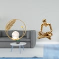 thumbnail image 2 of Escultura de metal con forma de bola de cristal abstracta pensante. Figura decorativa artesanal. Estatua con soporte para sala de estar, dormitorio, o, 2 of 8